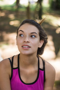 Close-up portrait of young woman