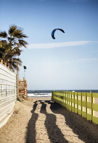 Scenic view of beach against clear sky