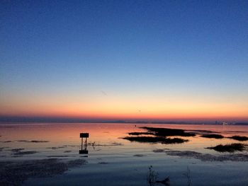 Scenic view of sea at sunset