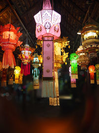 Illuminated temple at night