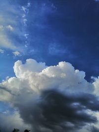 Low angle view of clouds in blue sky