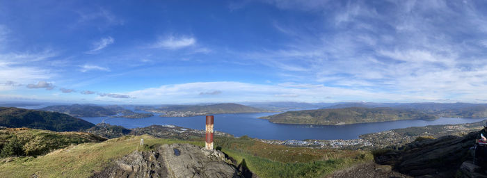 High angle view of sea against sky