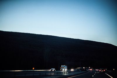 View of road at night