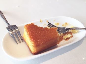 Close-up of cake in plate