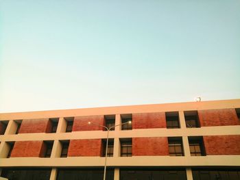 Low angle view of building against clear sky