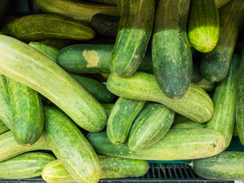 High angle view of vegetables for sale at market stall
