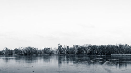 View of built structure with river in foreground