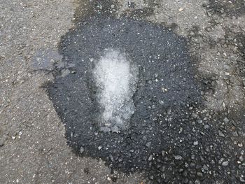 High angle view of wet street