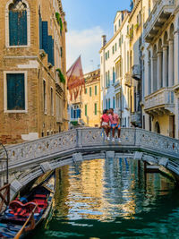 Bridge over canal in city