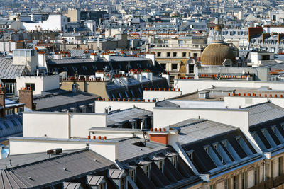 High angle view of buildings in city