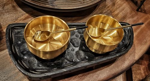 Handmade brass cups  and spoons