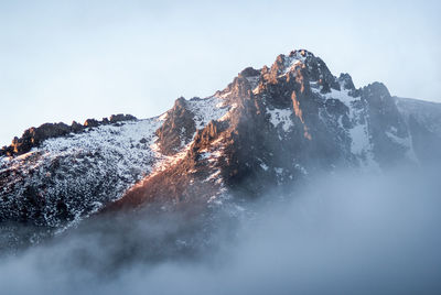 Scenic view of mountains against clear sky