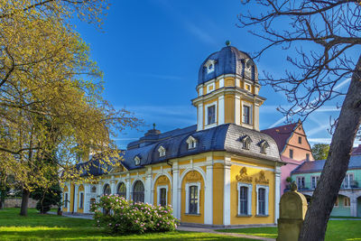 Low angle view of church against sky