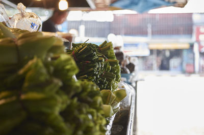 Close-up of leaves in market