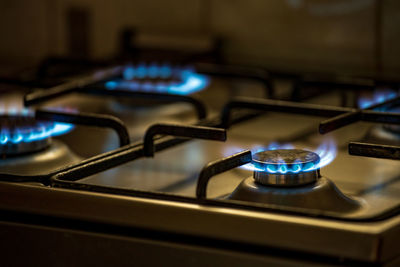 Close-up of illuminated candles