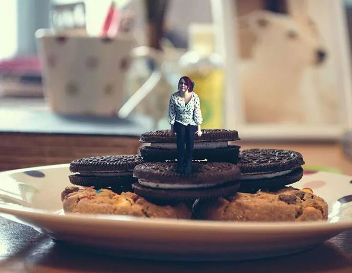 indoors, food and drink, food, sweet food, dessert, unhealthy eating, ready-to-eat, indulgence, still life, freshness, focus on foreground, table, cake, plate, temptation, close-up, chocolate, selective focus, baked, cookie