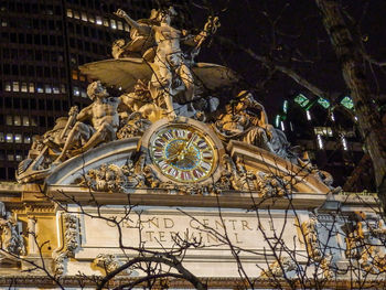 Illuminated building at night