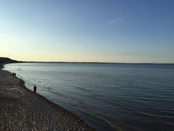 Scenic view of sea at sunset