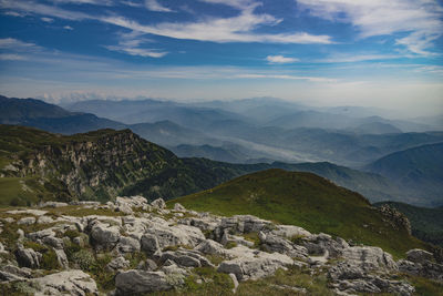 Scenic view of mountains against sky