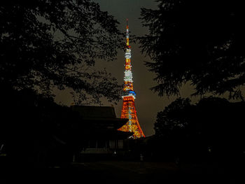Silhouette of building at night