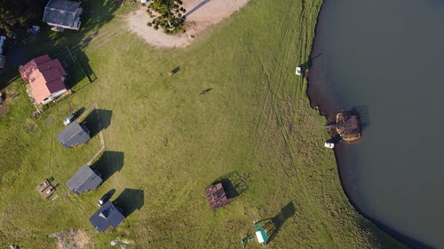 High angle view of beach