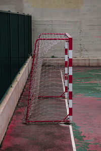 Old abandoned street soccer goal sports equipment