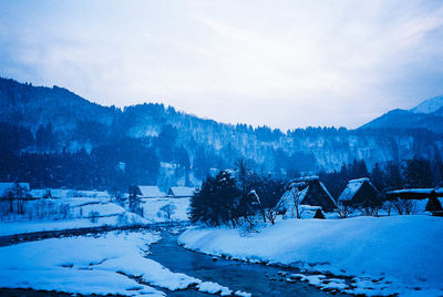 Scenic view of snow covered landscape