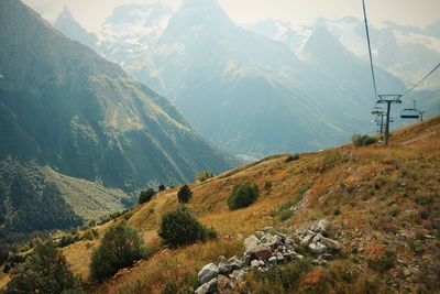 Scenic view of mountains against sky