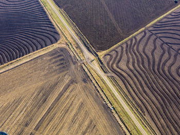 Rural occupation activities . scenic landscape with aerial view of fields
