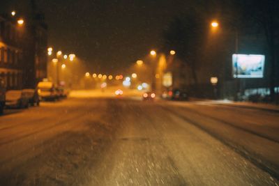 Road in city at night