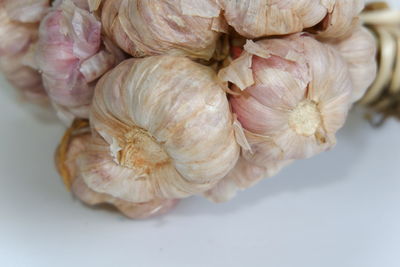 High angle view of onions on table