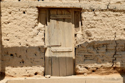 Closed door of old building