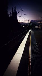 Railroad track at night