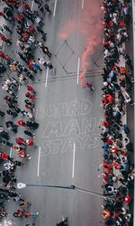 High angle view of people on street