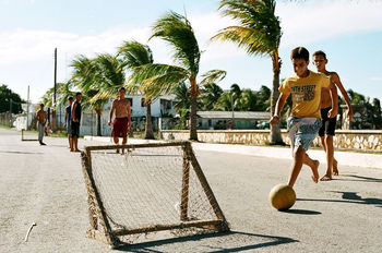 PEOPLE PLAYING ON PALM TREES