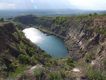 High angle view of landscape against sky