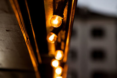 Close-up of illuminated lamp