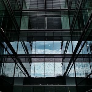 Low angle view of glass ceiling