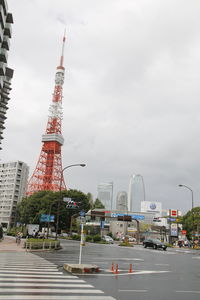 View of city against cloudy sky