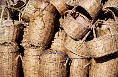 Full frame shot of wicker basket