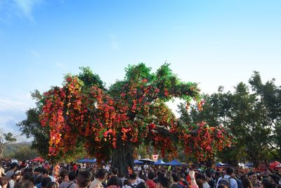 People in park against sky