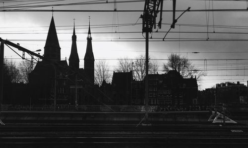 Railroad station platform against sky