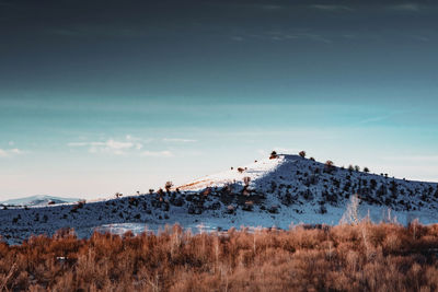 Clear winter sky mountain landscape panorama