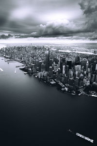 Aerial view of city at waterfront
