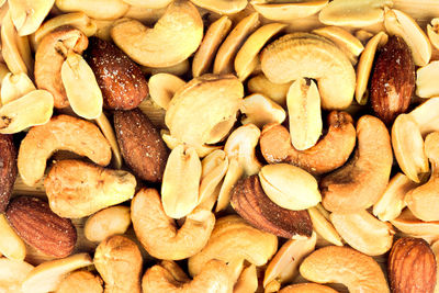 Full frame shot of salted nuts