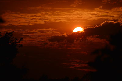 Scenic view of dramatic sky during sunset