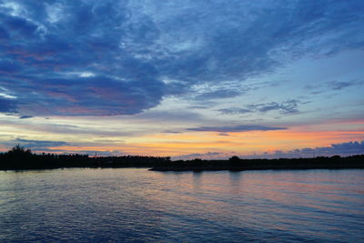 Scenic view of dramatic sky during sunset