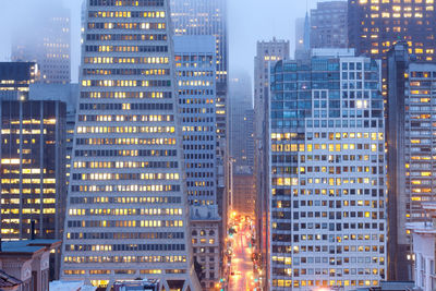 Aerial view of modern buildings in city