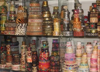 Various displayed for sale at market stall