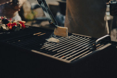 Close up of grilling halumi